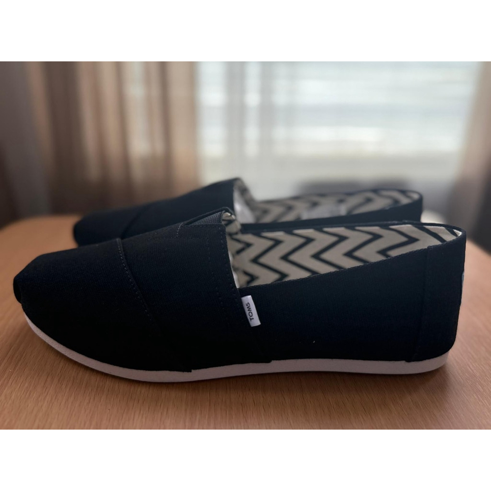 Toms Womens Alpargata Classic BLACK Canvas Slip-On Sneakers SZ 9 W - Picture 12 of 14